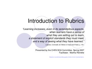 Introduction to Rubrics