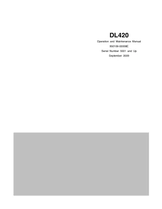 Daewoo Doosan DL420 Wheel Loader Operator and Maintenance manual