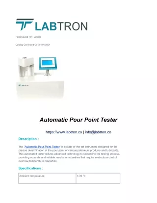 Automatic Pour Point Tester