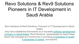 Revo Solutions & Rev9 Solutions Pioneers in IT Development in Saudi Arabia (1)