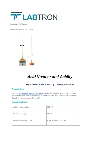 Acid Number and Acidity Tester