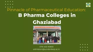 Pinnacle of Pharmaceutical Education: B Pharma Colleges in Ghaziabad