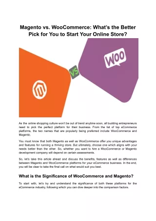 How to Choose WooCommerce vs. Magento for eCommerce - WooCommerce Expert Insight