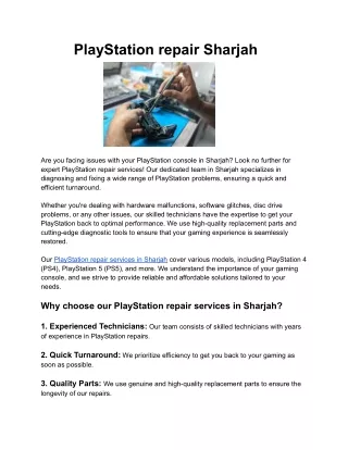 PlayStation repair Sharjah