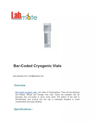 Bar-Coded Cryogenic Vials