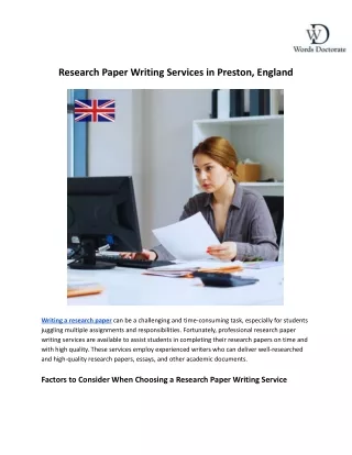 Research Paper Writing Services in Preston, England