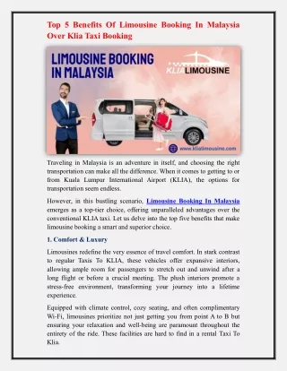 Limousine Booking In Malaysia