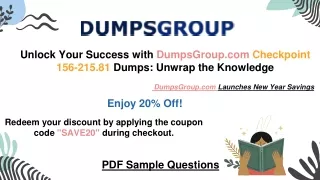 156-215.81 Exam Excellence: Start the New Year with 20% off DumpssGroup!