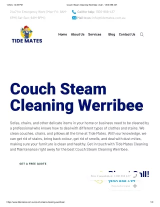 Couch Steam Cleaning Services Werribee