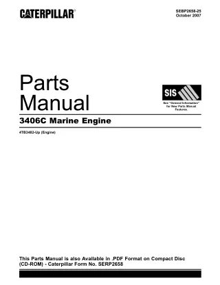 Caterpillar Cat 3406C Marine Engine Parts Catalogue Manual