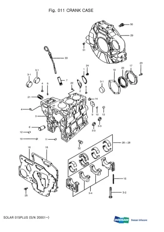 DAEWOO DOOSAN SOLAR 015 PLUS MINI CRAWLER EXCAVATOR Parts Catalogue Manual (SN 20001-)