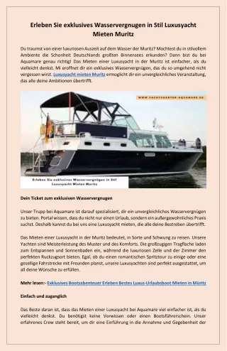 Erleben Sie unvergesslichen Wasserglanz in stilvollem Luxus Luxusyacht Mieten Mu