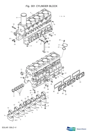 DAEWOO DOOSAN SOLAR 130LC-V (DI EXP) CRAWLER EXCAVATOR Parts Catalogue Manual