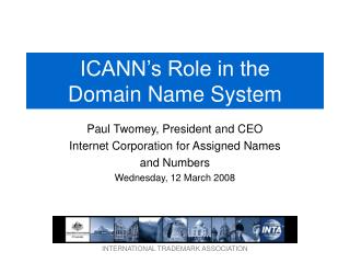 ICANN’s Role in the Domain Name System