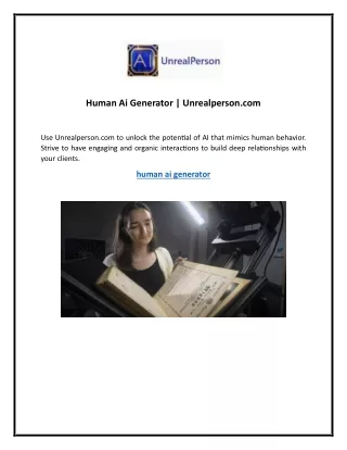 Human Ai Generator | Unrealperson.com
