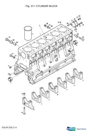 DAEWOO DOOSAN SOLAR 220LC-Ⅲ CRAWLER EXCAVATOR Parts Catalogue Manual