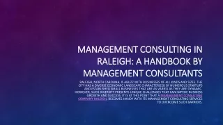 Management Consulting in Raleigh: A Handbook by Management Consultants