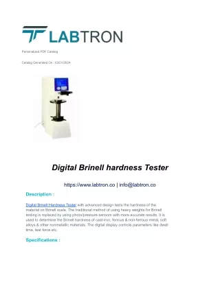 Digital Brinell hardness Tester