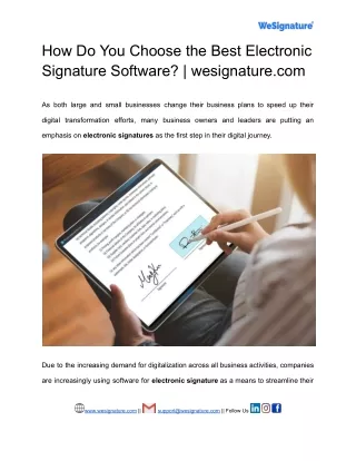 how to select the ideal software for electronic signatures|wesignature.com