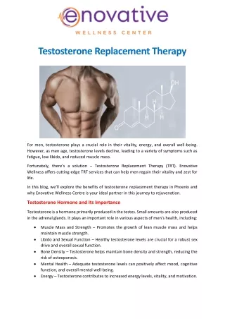 Testosterone Replacement Therapy