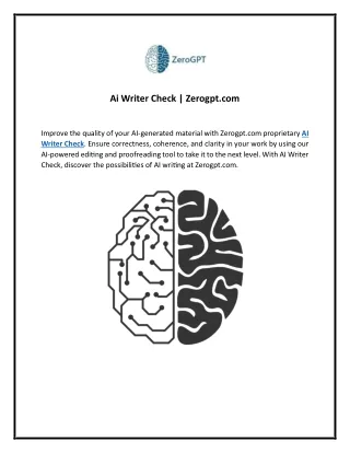 Ai Writer Check | Zerogpt.com