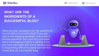 WHAT ARE THE INGREDIENTS OF A SUCCESSFUL BLOG_