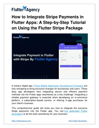 Integrate Stripe Payments in Flutter Apps: Step By Step