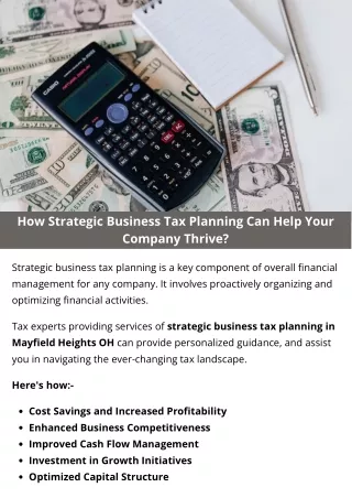 How Strategic Business Tax Planning Can Help Your Company Thrive?