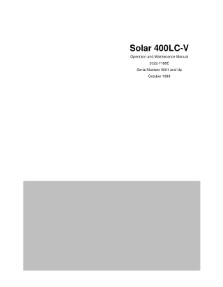 Daewoo Doosan Solar 400LC-V Excavator Operator and Maintenance manual