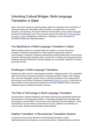 Unlocking Cultural Bridges_ Multi-Language Translation in Qatar.docx