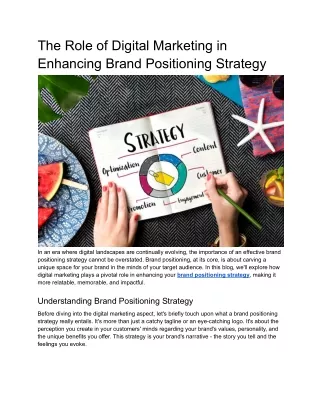 Enhancing Brand Positioning with Digital Marketing