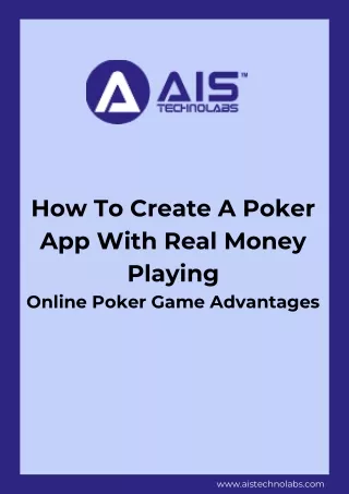 How To Create A Poker App With Real Money Playing