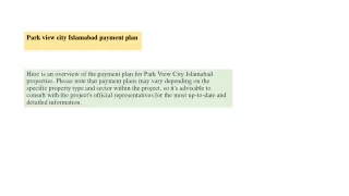 Park view city payment plan