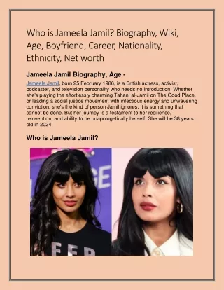 Who is Jameela Jamil? Biography, Wiki, Age, Boyfriend, Career, Nationality