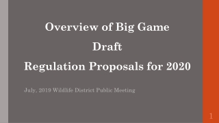 Overview of Big Game Draft Regulation Proposals for 2020
