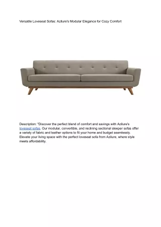 Versatile Loveseat Sofas_ Azilure's Modular Elegance for Cozy Comfort