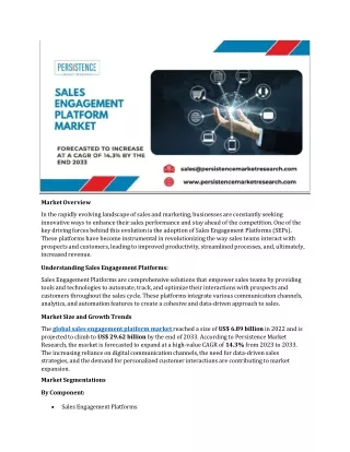 Sales Engagement Platform Market by Manufacturers, Regions Analysis