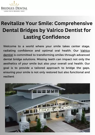 Revitalize Your Smile Comprehensive Dental Bridges by Valrico Dentist for Lasting Confidence