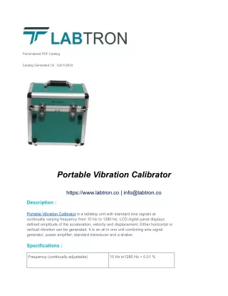 Portable Vibration Calibrator