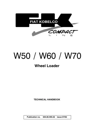 Fiat Kobelco W70 Mini Wheel Loader Service Repair Manual