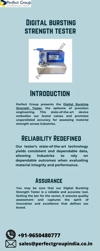 Digital Bursting Strength Tester