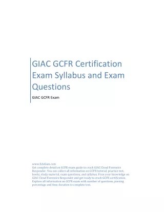 GIAC GCFR Certification Exam Syllabus and Exam Questions