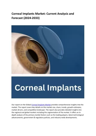 Corneal Implants Market