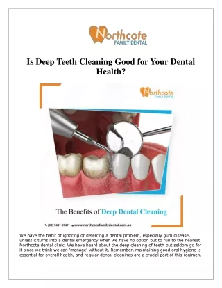 Is Deep Teeth Cleaning Good for Your Dental Health?