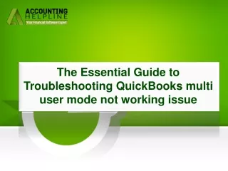 Simply Resolve QuickBooks multi user mode not working issue