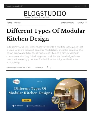 Different Types Of Modular Kitchen Design