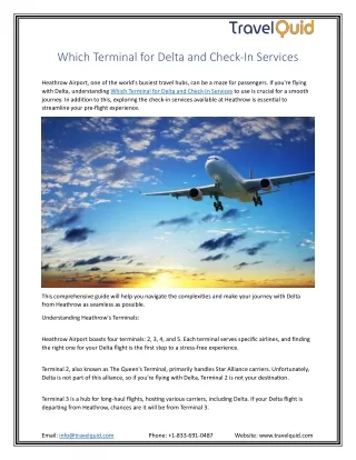 Effortless Travel: Navigating Heathrow Terminal Delta Made Simple