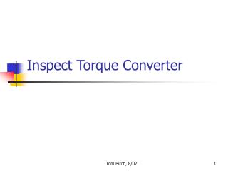 Inspect Torque Converter