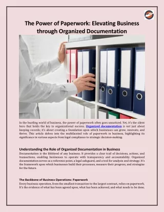 The Power of Paperwork_Elevating Business through Organized Documentation