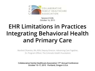 EHR Limitations in Practices Integrating Behavioral Health and Primary Care